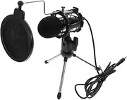 MOLUCKFU 3.5mm Condenser Podcast Microphone Recording Mic for Gaming Set Noise Reduction Desktop Computer