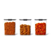 Food Storage Jars Containers Shatter Resistant Stackable Dishwasher Safe 3 Piece