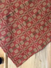New Primitive CHRISTMAS GREEN RED COVERLET TABLE SQUARE Tablecloth 52"