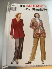 Simplicity Pattern 9165 Misses SO EASY Button Front Top & Pull-on Pants Sz 10-20