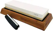 Bainiao Whetstone Set,5000/10000 Grit Double-Sided Knife Sharpening Stone for Kitchen,Non- Bamboo Base and Guide