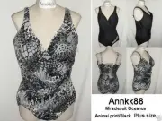 NWT Miraclesuit Women's Oceanus Underwire One Piece Swimsuit Animal Print/Black