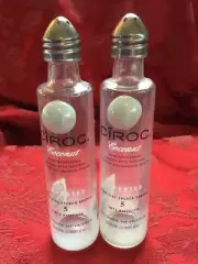 Pair CIROC COCONUT Vodka Mini Liquor 50ml Bottles UpCycled SALT & PEPPER Shakers