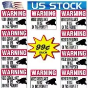HOME SECURITY SURVEILLANCE CAMERA DECAL WARNING STICKER SIGN 10 LOT 99 EA