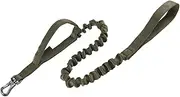 EXCELLENT ELITE SPANKER Military Bungee Dog Leash Elastic Leads Rope with 2 Padded Control Handle for Medium and Small Dogs (Ranger Green)
