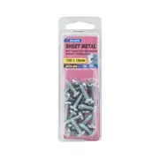Zenith 12G x 18mm Zinc Plated Self Tapper Pan Head Sheet Metal Screws - 20 Pack