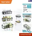 5 Pack Shower Caddy Bathroom Shelves with 4 Hooks, 2 Soap Holders, Self Adhes...