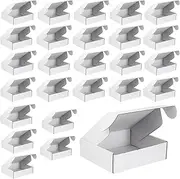 25 Pcs Double-sided White Corrugated Cardboard Shipping Cartons 150x100x40mm/EA, Small Packet Shipping Boxes, Small Parcel Cartons, Packaging Mailing Boxes for Business Posting Storing Gift (White)