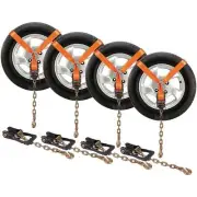 VEVOR Car Tie Down with Chain Anchors, Lasso Style 2"x120" Tire Straps, 5865 LBS