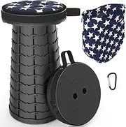 ALEVMOOM Portable Folding Stool with Cushion, Camping Stool, Telescopic Stool, Folding Stool, Mini Lightweight Camping Stool for Outdoor Camping Fishing BBQ Indoor Kitchen, Load 440 lbs