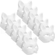 10pcs Therian Masks Cat Fox Masks Therian Halloween Masks Therian Costumes for Kids Adults Tom Masks for Christmas Party and Therian WELLNGS white