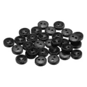 30pcs Wooden Sewing Button 10mm 2 Holes Round Craft Buttons, Black