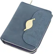 [Baluue] Women PU Leather Wallet Clutch Zippered Purse Durable Card Holder with Multiple Slots for Cash Ids and Coins Practical and Stylish Accessory