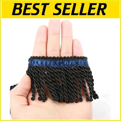 Luxurious Gold Bullion Fringe Trim with Blue Ribbon - 5Y/10Y for Elegant DIY