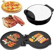 Electric Pizza Oven, Countertop Pizza Maker, 1200-Watt Pizza Maker Machine for Home, Double-Sided Heating, Can be 180 Degrees Opened, 220 Degrees, Pizza Machine