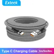3m-8m USB Type C Fast Charging Cable Braided For Samsung Galaxy Xiaomi Huawei