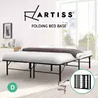 Artiss Folding Bed Frame Double Size Foldable Metal Base Mattress Platform Black