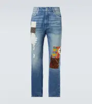 [Loewe] Loewe Patchwork straight jeans UK 40 blue
