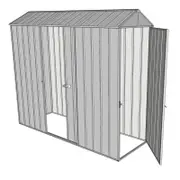 Build-a-Shed 0.8 x 2.3 x 2.1m Gable Single Hinged Door Shed with Single Sliding Side Door - Zinc