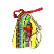 Guatemalan Worry Doll Keyring Genuine Handmade Mayan Fair Trade 1" doll on Bag