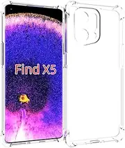 [USTIYA] Case for Oppo Find X5 Clear TPU Four Corners Protective Cover Transparent Soft