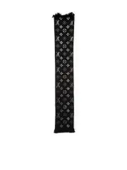 Black Wool Logomania Shine Scarf