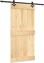 vidaXL Sliding Door with Hardware Set 100x210 cm Solid Wood Pine