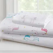Wildkin Flannel Twin Sheet Set – 100% Cotton, Soft & Cozy Bed Sheets - Unicorn