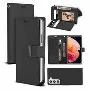 Goospery Samsung Galaxy S23 Plus Rich Diary Wallet Flip Case Leather Card Slots Magnetic Cover (Black)
