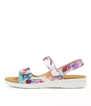 New Ziera Benji Xw Pansy Floral Leather Sandals Womens Shoes Casual