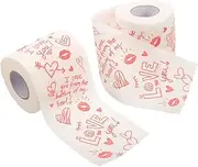 KOMBIUDA Valentines Day Emergency Toilet Paper Rolls 2 Pack Decorative Paper Tissue for Festive Bathroom Decorations
