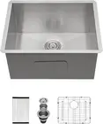 24" X 18" X 12" Undermount Laundry Room Sink 16 Gauge 304 Stainless Steel 12" De