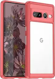 ecomoonbyter Case compatible Google Pixel 7 Pro 6.7-Inch, Shockproof Phone Cover, Anti-Scratch hard pc Back (Red)