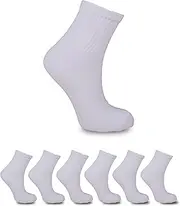 [MUD] Pack of 6 Tennis Socks Men Women Cotton Breathable Padded Sports Socks Perfect for Sportswear and Hiking Socks Black White