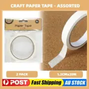 2 Roll White Masking Tape Self Adhesive Paper Tape Drawing DIY Craft 1.2cmX20m