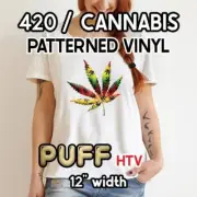 Puffy Pattern 4/20 Designs HTV Iron on 12"x12" Transfer Mask Provided
