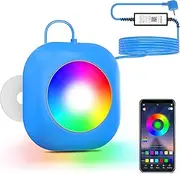 LyLmLe 20 W LED Pool Lights, 12 V Smart Colour Changing Underwater Lights with App Control, Dimmable, Timer Schedule, IP68 Magnetic Pool Lighting with 8 m Cable for Above Ground Pools Built-in Pools