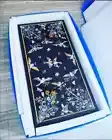 4'x2' Rectangle Marble Coffee Table Top Bird Pattern Inlay Kitchen Side Table