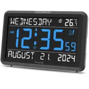 Large Digital Clock with Date and Day of Week - Electric Desk Clock for Senio...