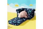 Keezi Kids Sofa 1 Seater Children Flip Open Couch Lounger Armchair Dinosaur Navy