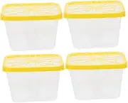 4pcs Box Dehumidification Box Moisture Absorbers Empty Container Closet Moisture Absorber Container Moisture Absorber Empty Case Replacement Empty Holder Plastic Yellow Luxshiny