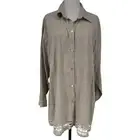 NWT Puro Lino Women's Long Sleeve Beige Linen Shirt Top Size XL Italy