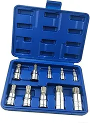 Sturdy Steel Triple Square Spline Socket Set 12pt Socket Set 1/4''-1/2'' Drive for Cars Appliances