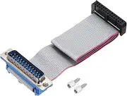 uxcell 26Pin Flat Ribbon Cable Gray DB25 Male to FC-26P 2.54mm Pitch 20cm Length DB Serial Port Cable for Computer, LED Display, DVD with 2 Screws