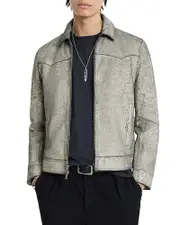 John Varvatos Weldon Leather Full Zip Western Jacket