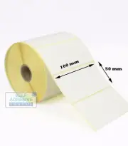 100x50mm Plain WHITE Labels Zebra Type Printer (100mmx50mm) 10,000