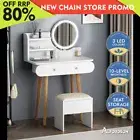 ALFORDSON Dressing Table Stool Set Makeup Mirror Vanity Desk LED Lights White