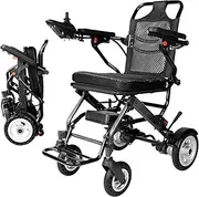 Lightweight Electric Wheelchair, Weighs Only 28lbs, Adult Foldable Electric Wheelchair, Dual Motors, 10Ah Battery, Electric Mobility Scooter for Seniors, All Terrain, Travel Size