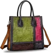 [IVTG] Genuine Leather Top Handle Bags for Women Handmade Vintage Crossbody Handbags Satchels Purse