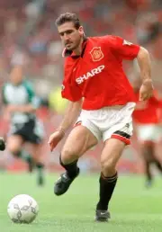 Eric Cantona of Manchester United at an FA Carling Premiership mat- Old Photo